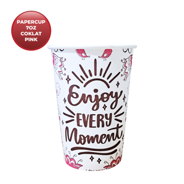 PAPERCUP 7 OZ COKLAT PINK
